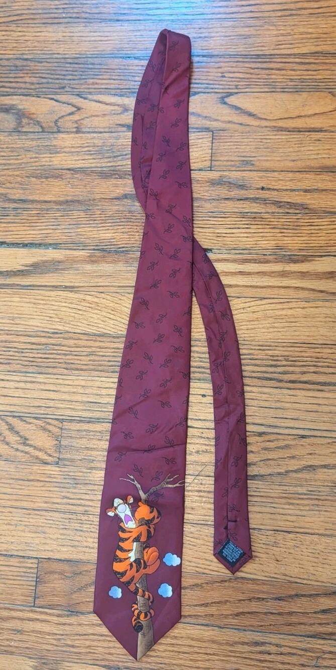 Disney Vintage Tigger Tie Men's Burgundy